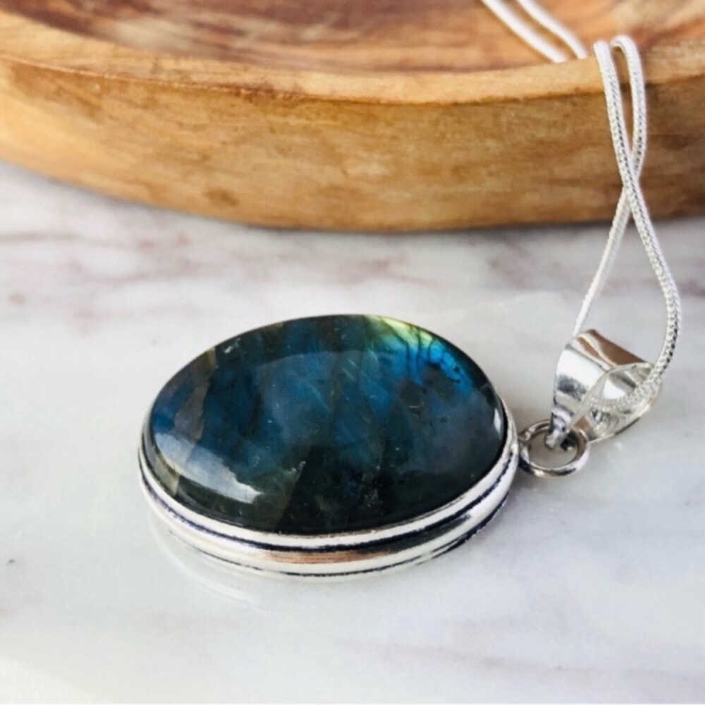 Labradorite Silver Boho Necklace